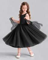 Black Ball Gown Girls Formal Dresses Side