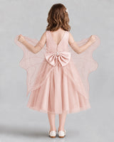 Blush Pink Ball Gown Girls Formal Dresses Back