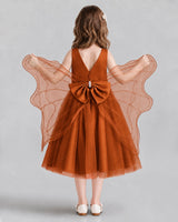 Burnt Orange Ball Gown Girls Formal Dresses Back