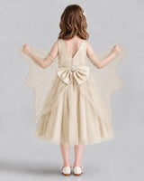 Champagne Ball Gown Girls Formal Dresses Back