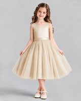 Champagne Ball Gown Girls Formal Dresses Front