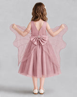 Blush Pink Ball Gown Girls Formal Dresses Back