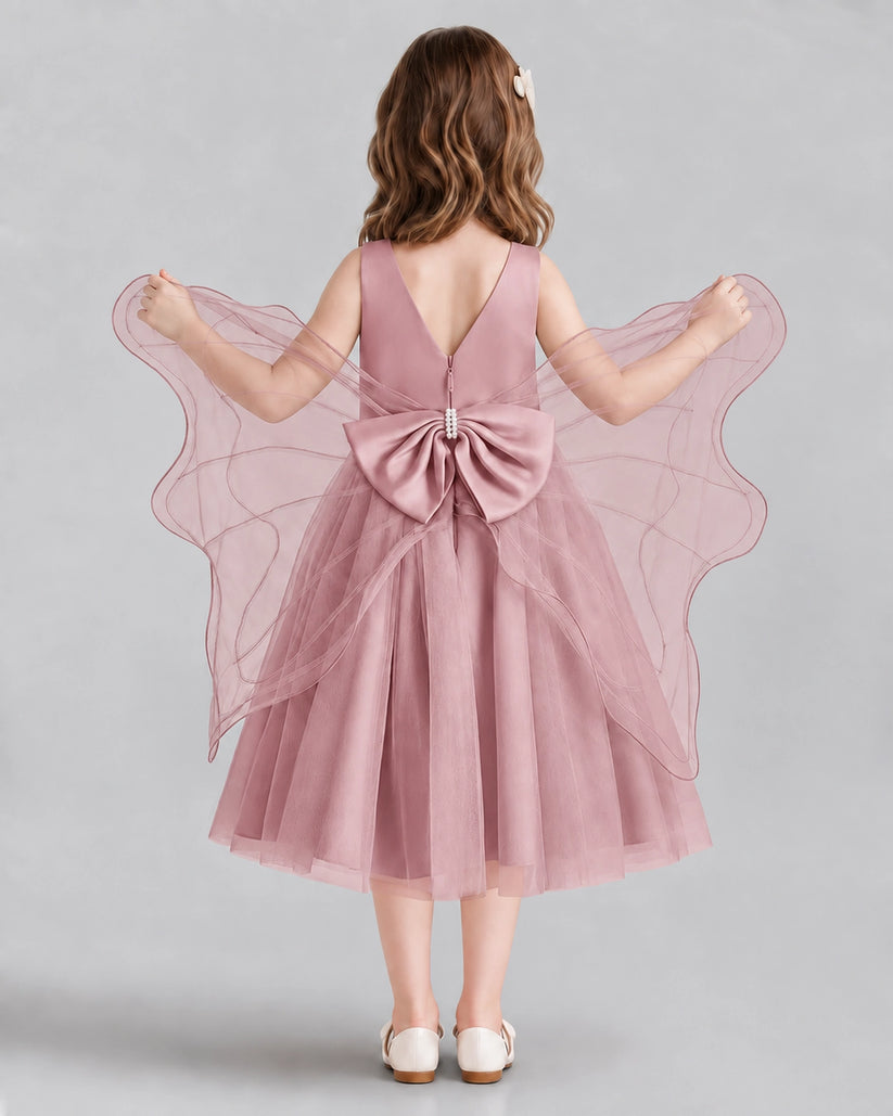 Blush Pink Ball Gown Girls Formal Dresses Back