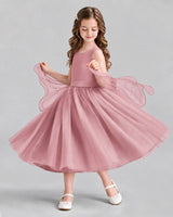 Blush Pink Ball Gown Girls Formal Dresses Side