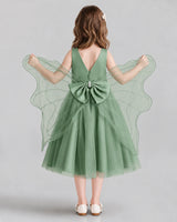 Eucalyptus Ball Gown Girls Formal Dresses Back
