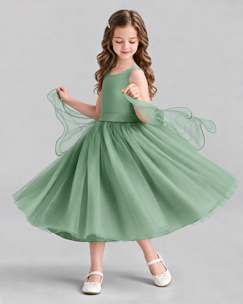 Eucalyptus Ball Gown Girls Formal Dresses Side
