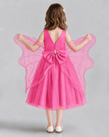 Hot Pink Ball Gown Girls Formal Dresses Back