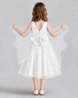 Ivory Ball Gown Girls Formal Dresses Back