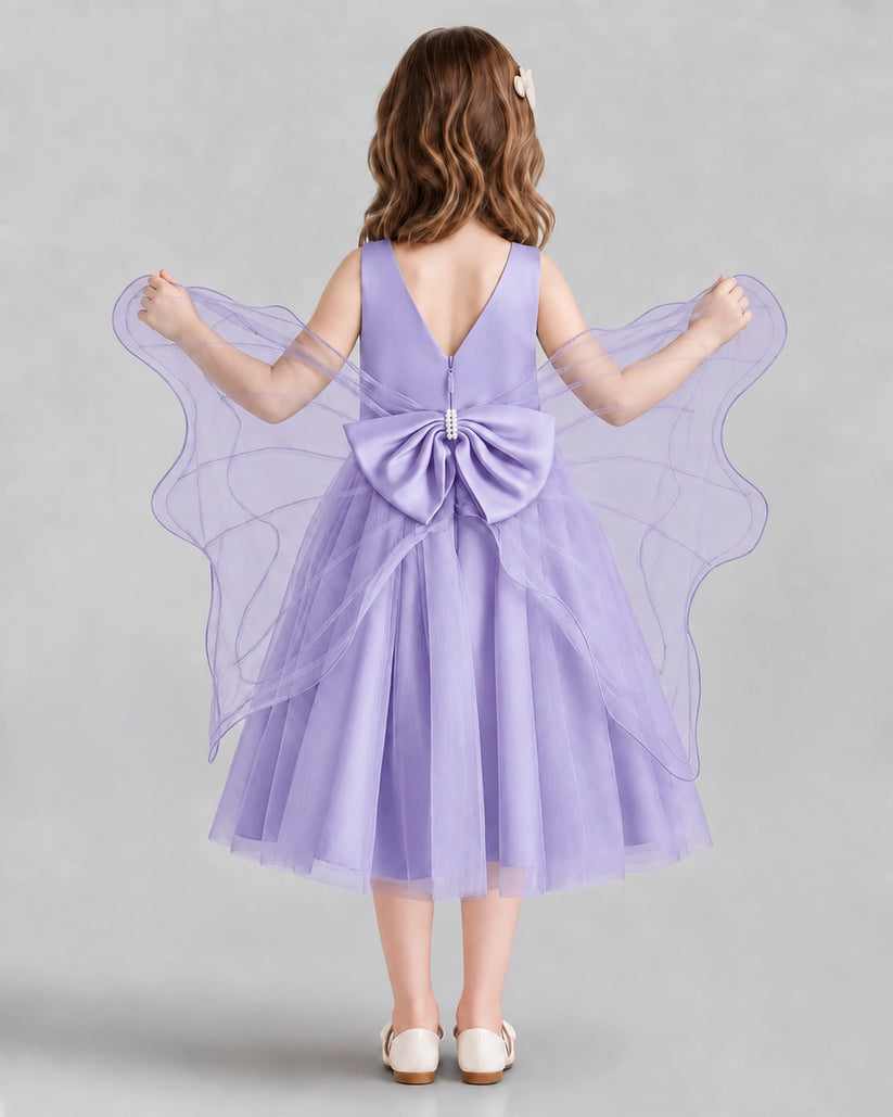 Lavender Ball Gown Girls Formal Dresses Back