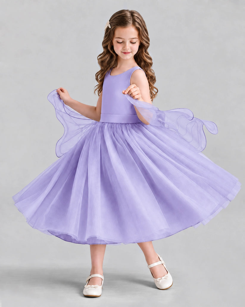 Lavender Ball Gown Girls Formal Dresses Side