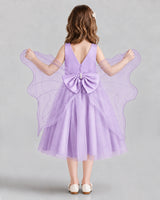 Lilac Ball Gown Girls Formal Dresses Back