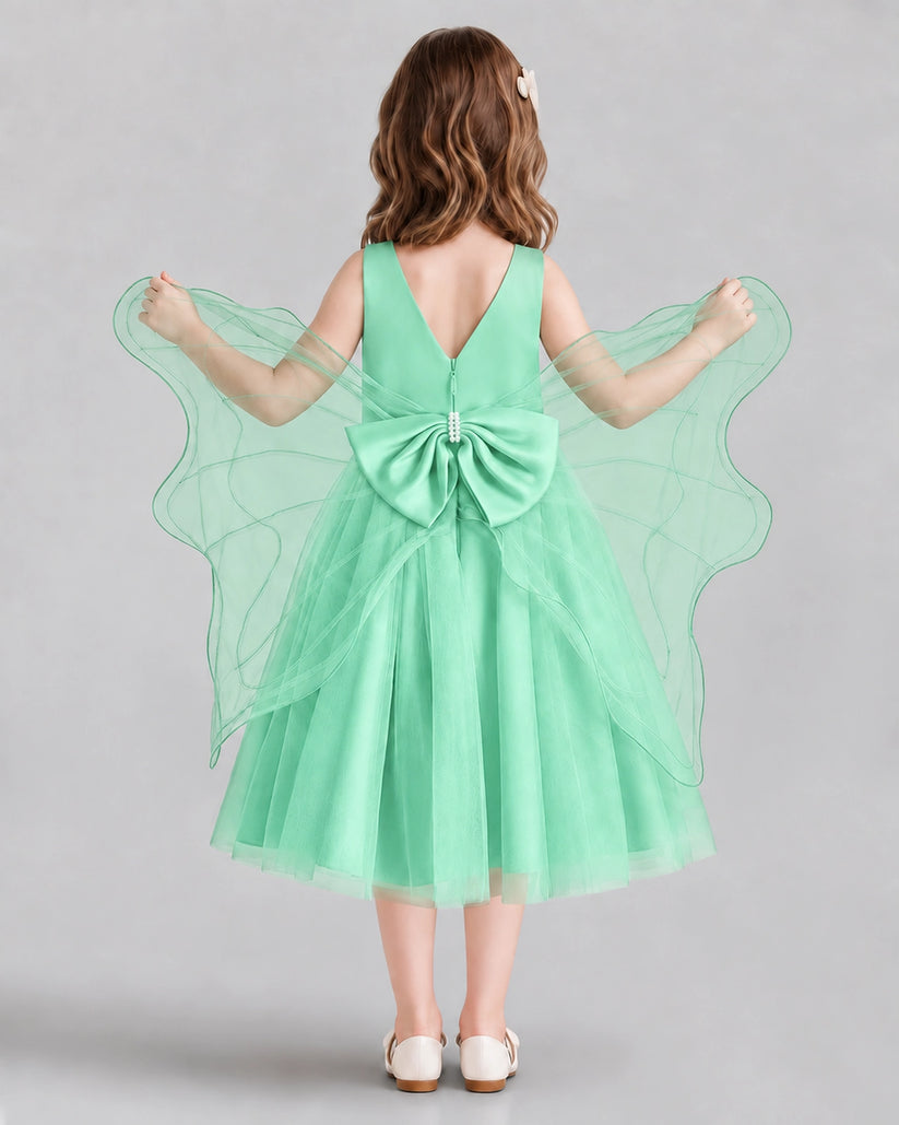 Mint Green Ball Gown Girls Formal Dresses Back