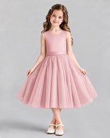 Pink Ball Gown Girls Formal Dresses Front