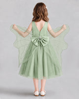 Sage Green Ball Gown Girls Formal Dresses Back