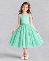 Turquoise Ball Gown Girls Formal Dresses Front