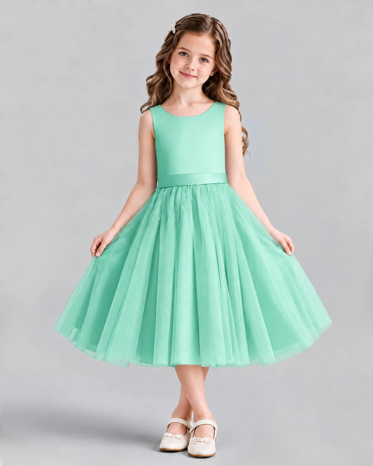 Turquoise Ball Gown Girls Formal Dresses Front