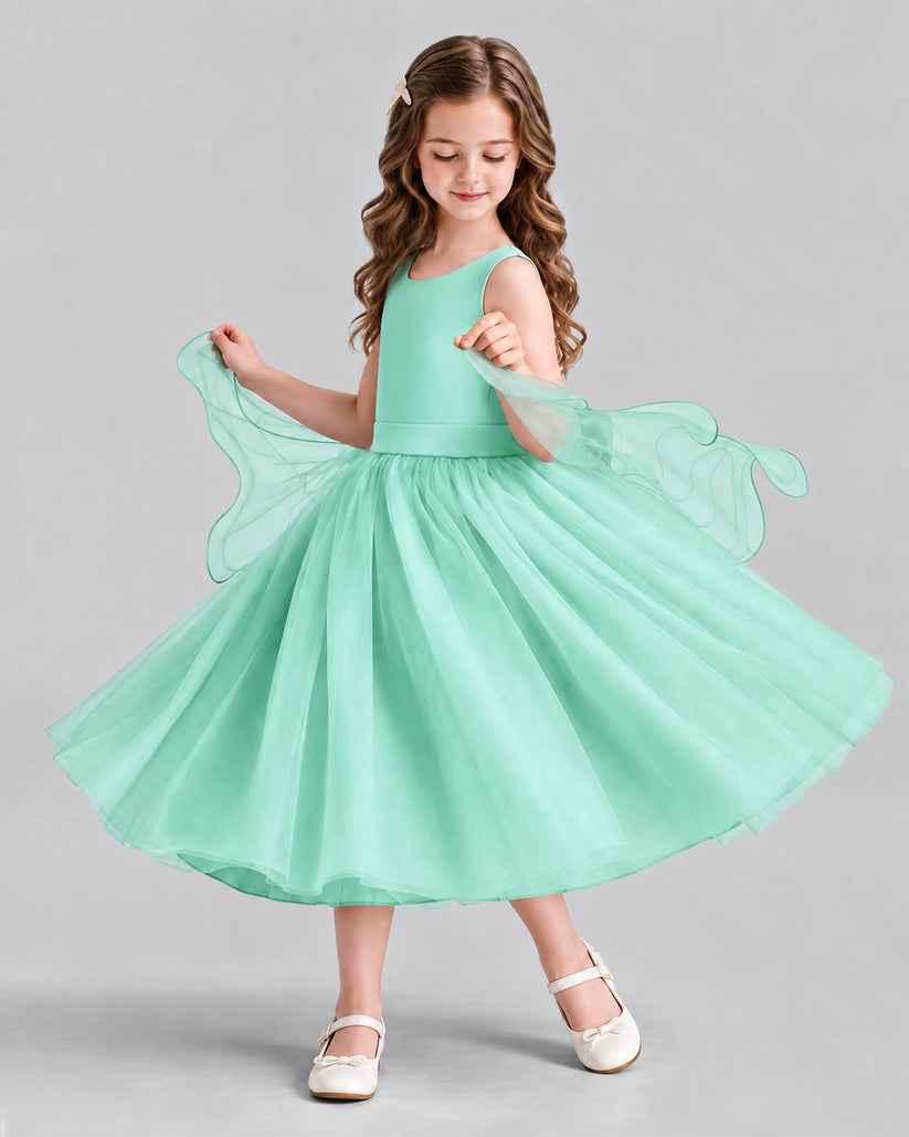 Turquoise Ball Gown Girls Formal Dresses Side