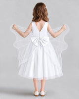 White Ball Gown Girls Formal Dresses Back