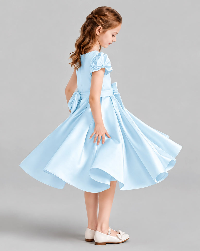 Baby Blue Ball Gown Girls Formal Dresses Side
