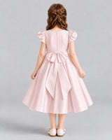 Blush Pink Ball Gown Girls Formal Dresses Back