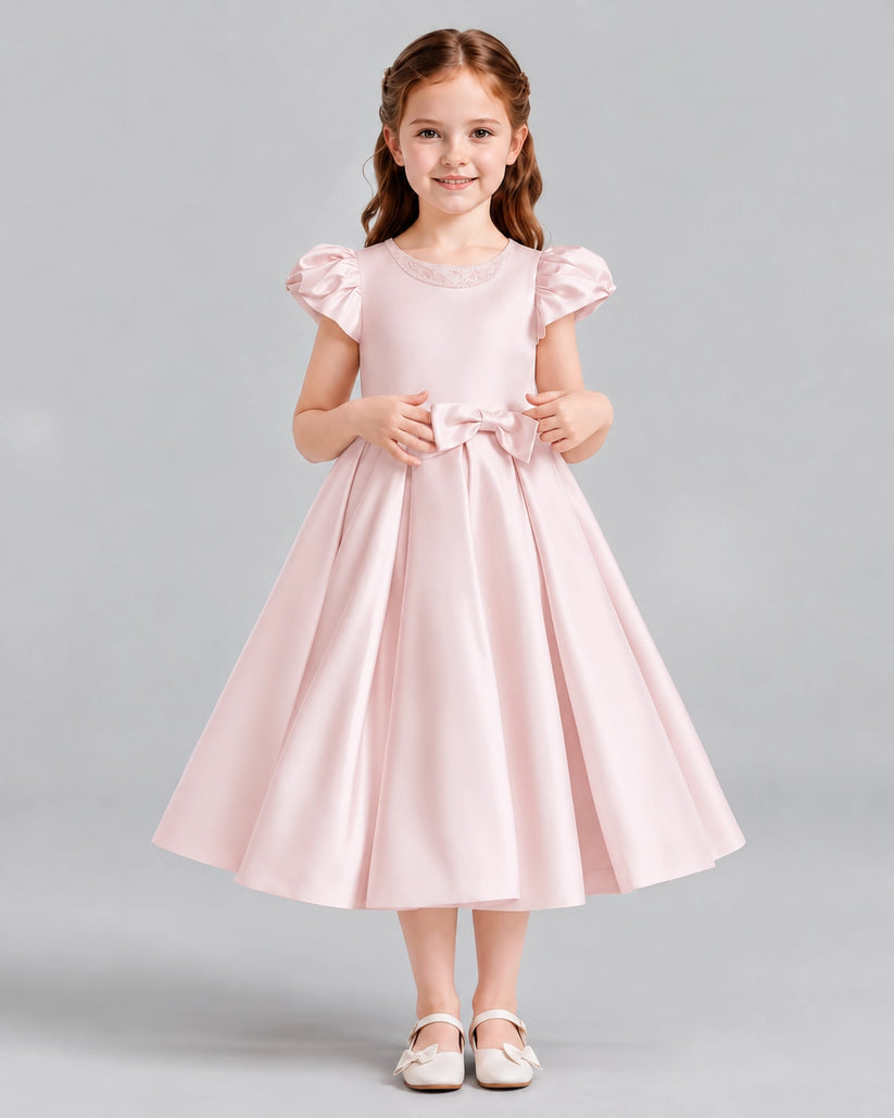 Blush Pink Ball Gown Girls Formal Dresses Front