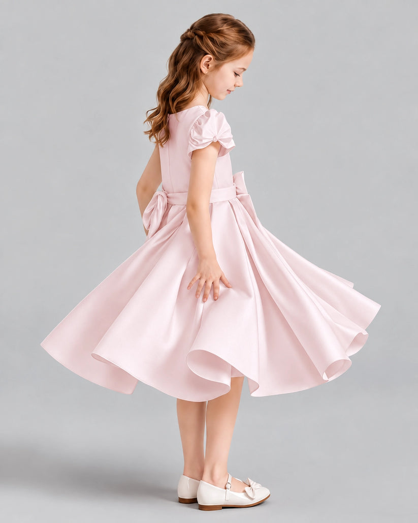 Blush Pink Ball Gown Girls Formal Dresses Side