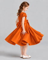 Burnt Orange Ball Gown Girls Formal Dresses Side