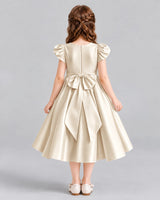Champagne Ball Gown Girls Formal Dresses Back