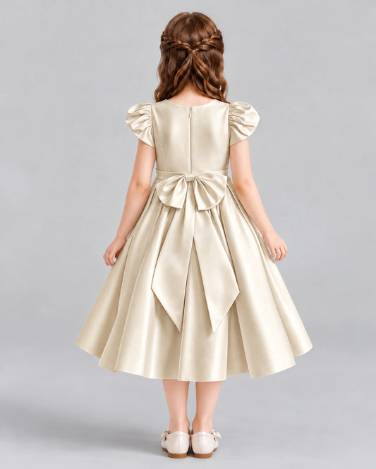 Champagne Ball Gown Girls Formal Dresses Back