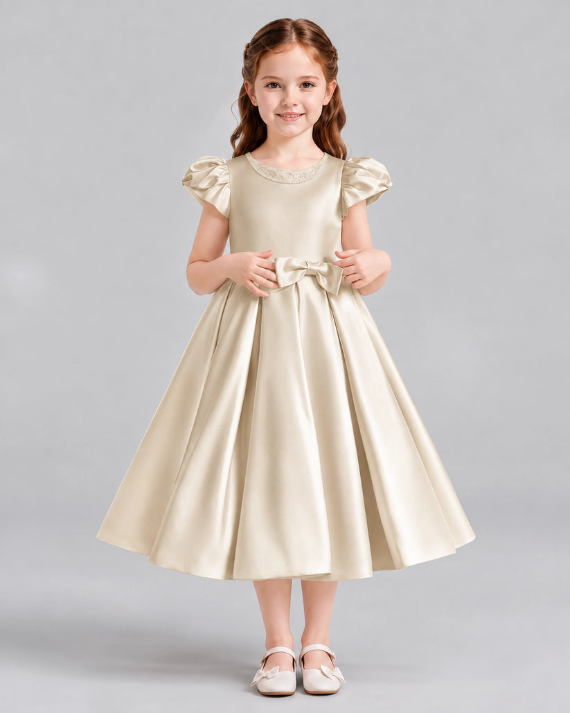 Champagne Ball Gown Girls Formal Dresses Front