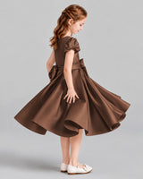 Chocolate Ball Gown Girls Formal Dresses Side