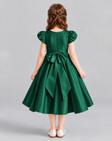 Dark Green Ball Gown Girls Formal Dresses Back