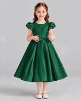 Dark Green Ball Gown Girls Formal Dresses Front
