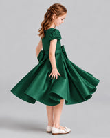 Dark Green Ball Gown Girls Formal Dresses Side