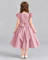 Dusty Rose Ball Gown Girls Formal Dresses Back