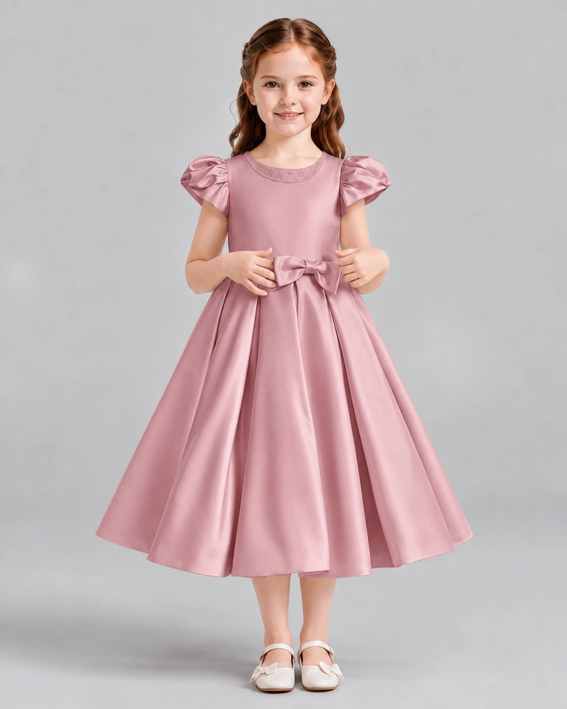 Dusty Rose Ball Gown Girls Formal Dresses Front