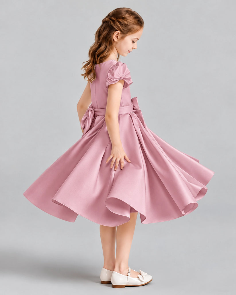 Dusty Rose Ball Gown Girls Formal Dresses Side