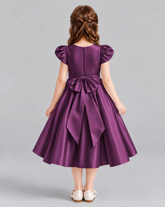 Grape Ball Gown Girls Formal Dresses Back