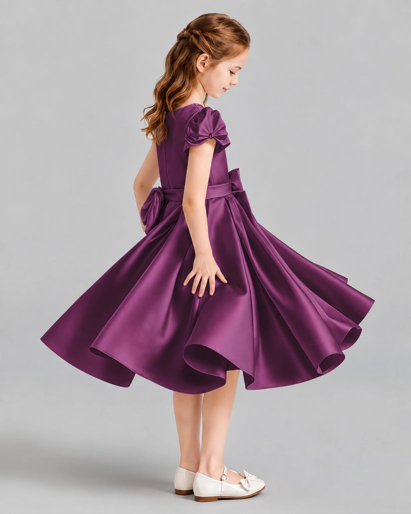 Grape Ball Gown Girls Formal Dresses Side