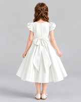 Ivory Ball Gown Girls Formal Dresses Back