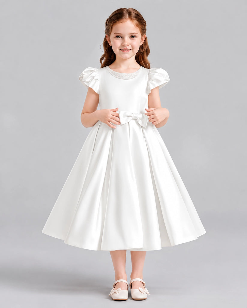 Ivory Ball Gown Girls Formal Dresses Front
