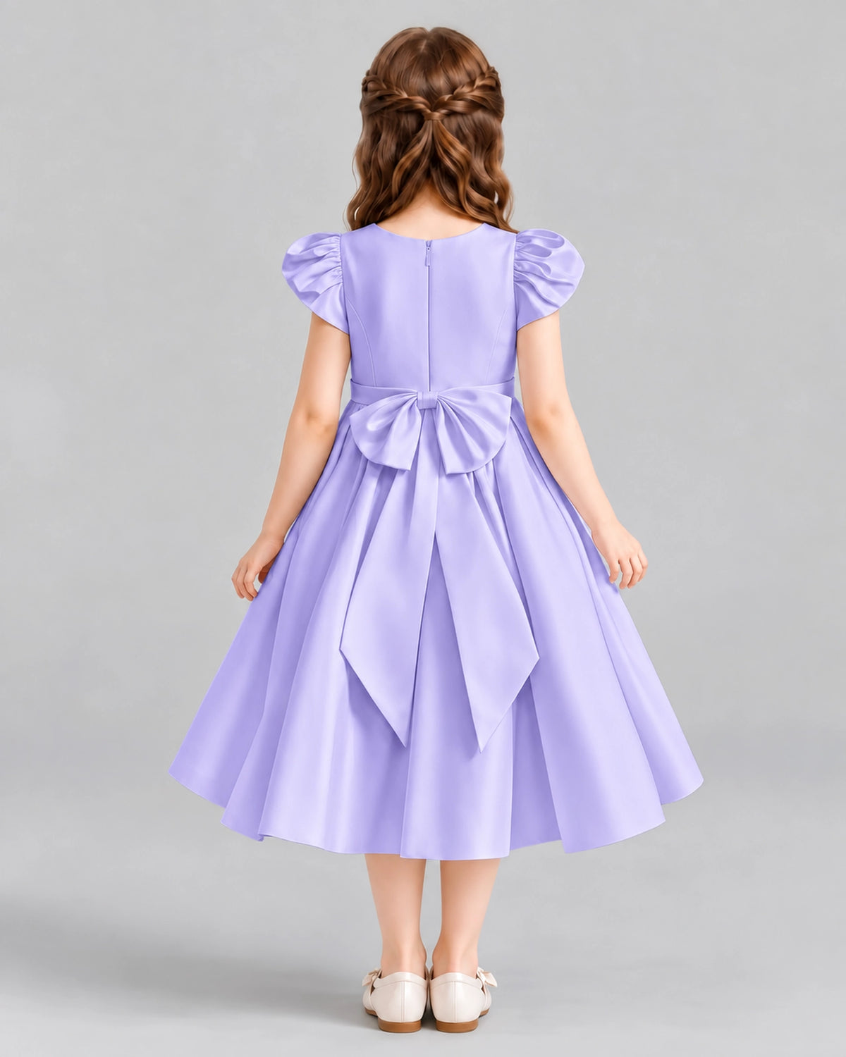 Lavender Ball Gown Girls Formal Dresses Back