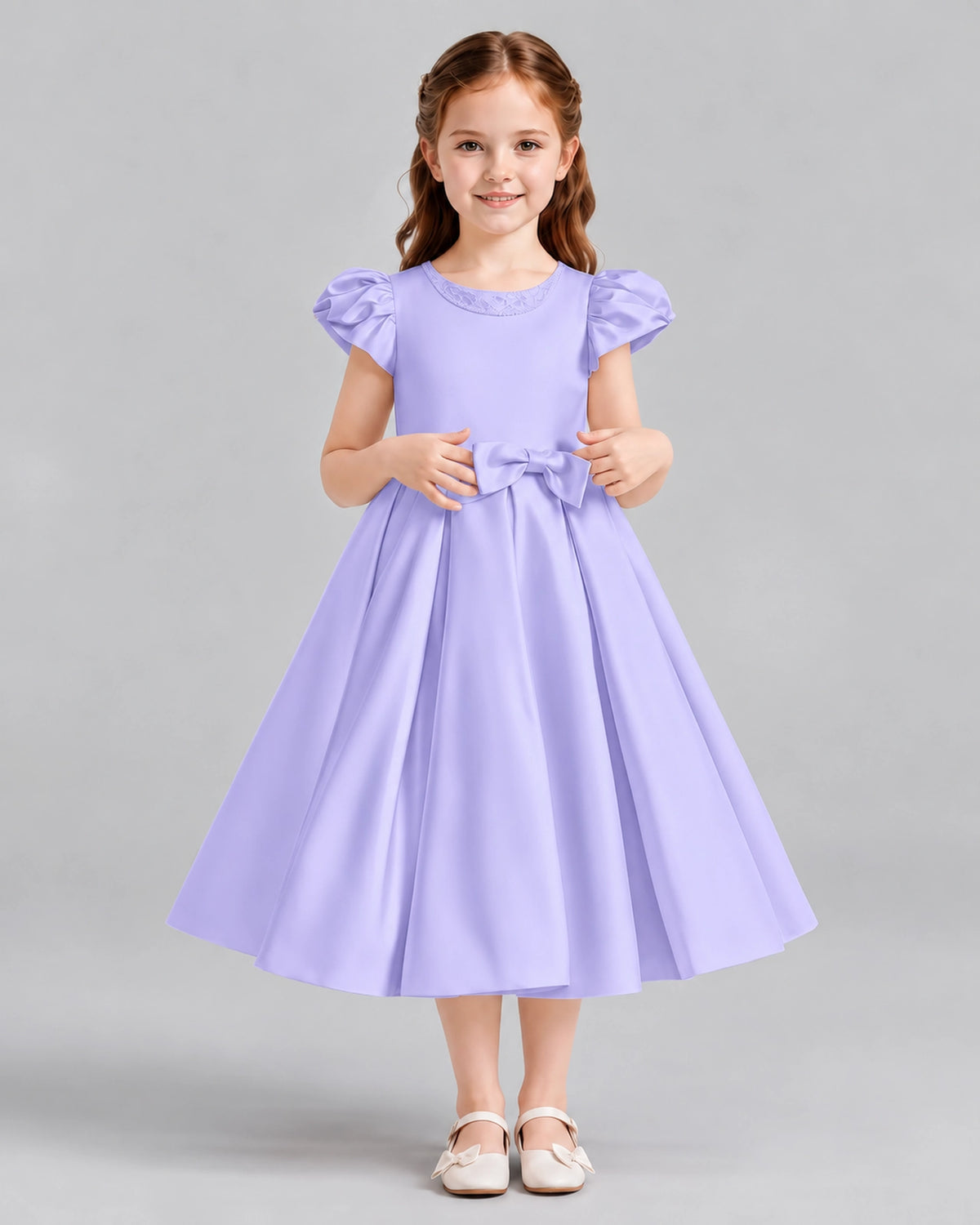 Lavender Ball Gown Girls Formal Dresses Front