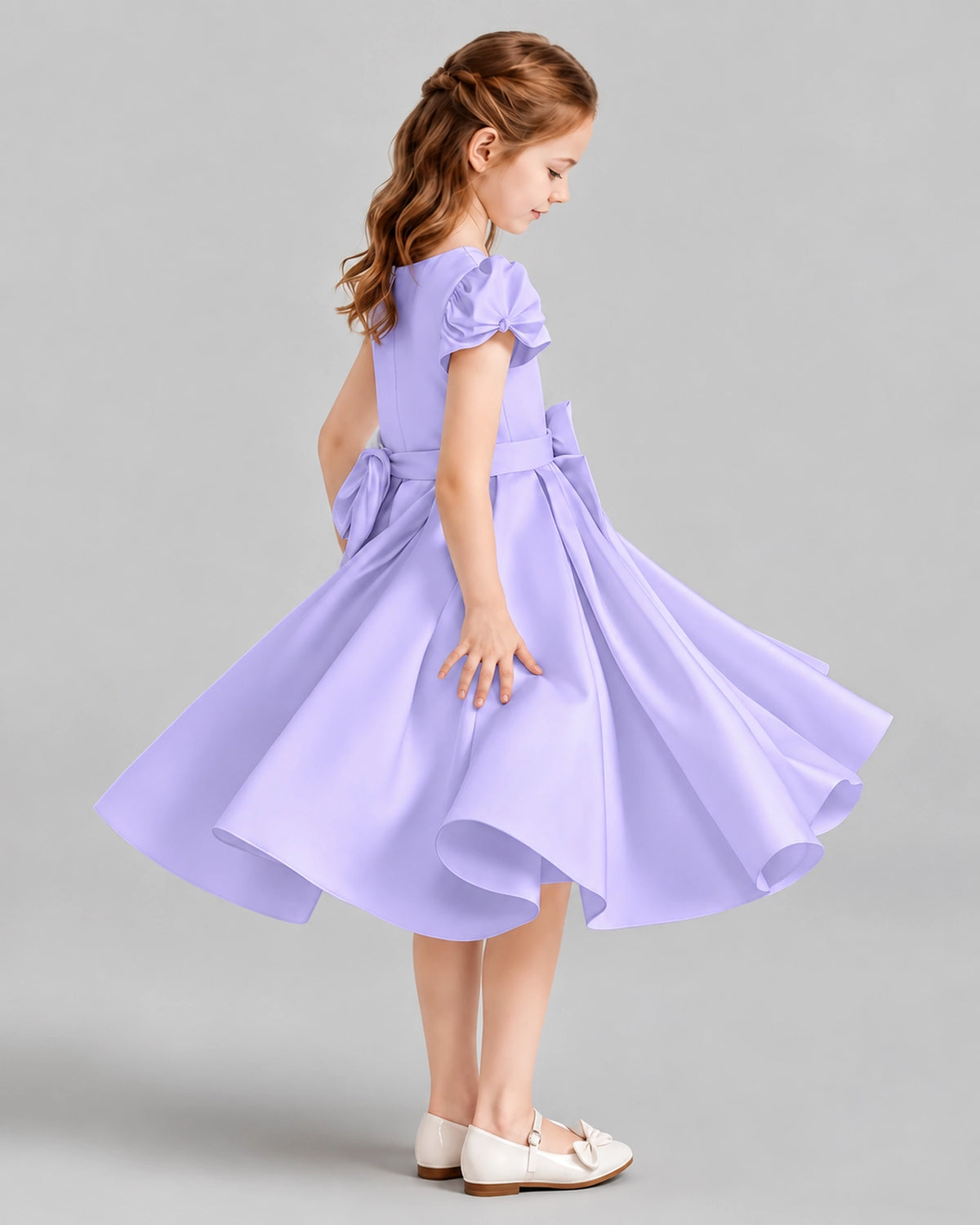 Lavender Ball Gown Girls Formal Dresses Side