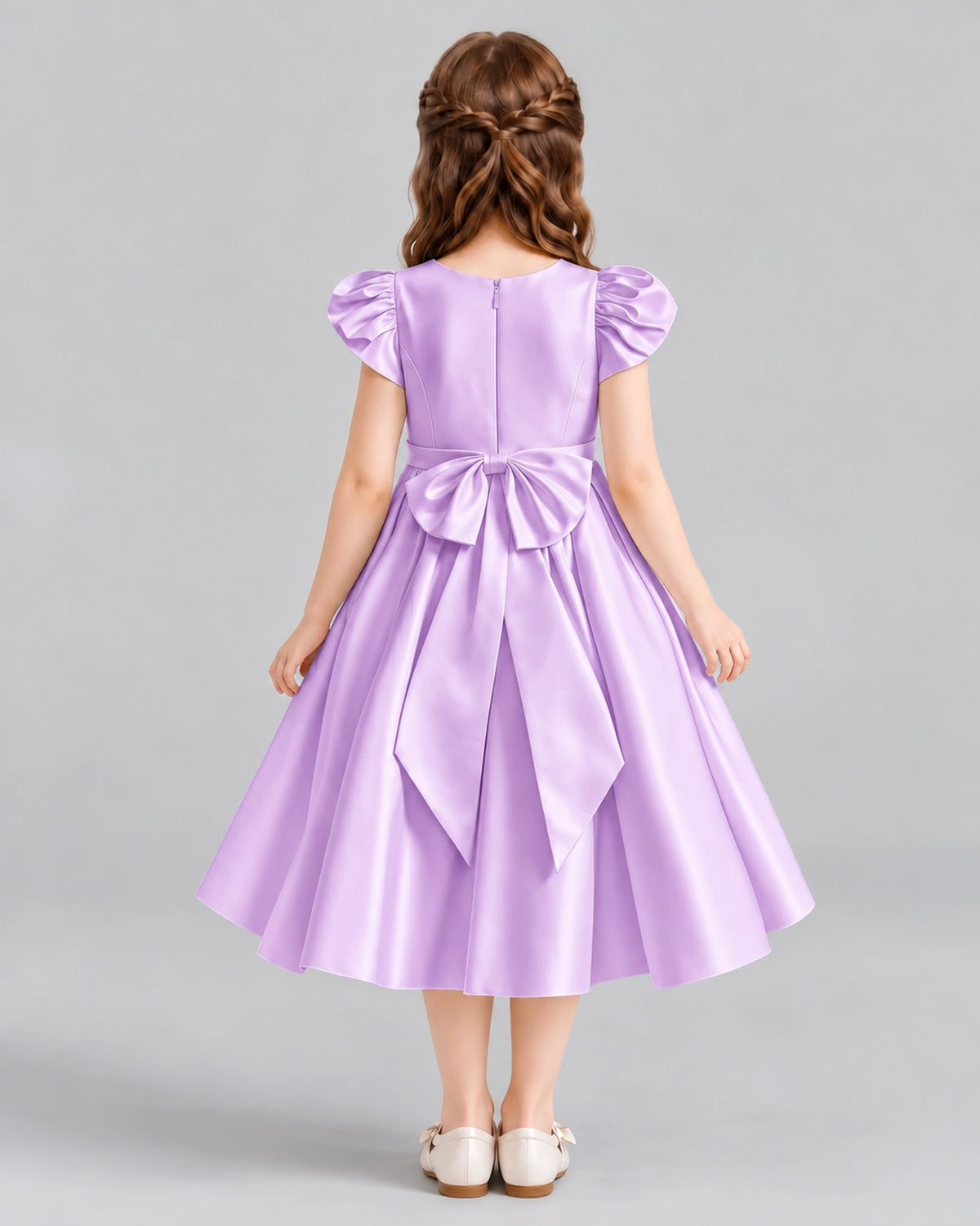 Lilac Ball Gown Girls Formal Dresses Back