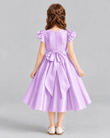 Lilac Ball Gown Girls Formal Dresses Back