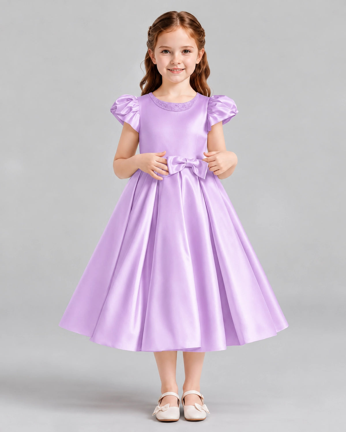 Lilac Ball Gown Girls Formal Dresses Front