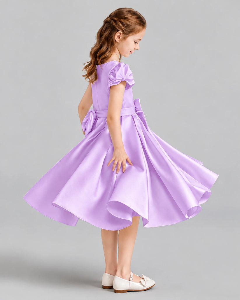 Lilac Ball Gown Girls Formal Dresses Side