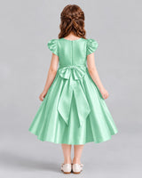 Mint Green Ball Gown Girls Formal Dresses Back