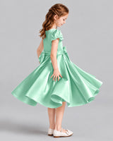 Mint Green Ball Gown Girls Formal Dresses Side